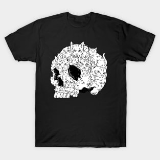 Skull of Cats Illustration T-Shirt